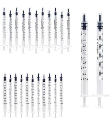 Produktbild von 1 ml Kolostrum Spritze & Sammler (24 St) Kunststoff-Spritzen Nadellose Mehrzweck-Spritzen mit Kappen für Labor, Pflanzen, Tierfütterung