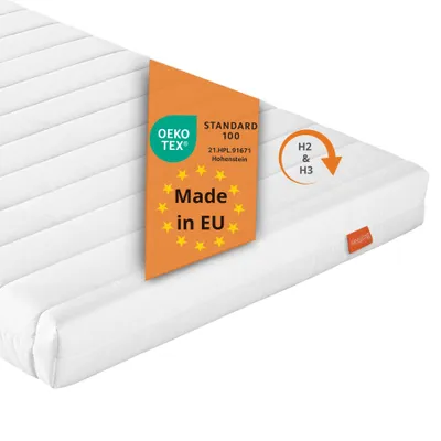 Image de matelas ergonomique 7 zones en mousse froide, 140 x 200 cm, H2 & H3, 11 cm, degré de fermeté duo, réversible, sleepling PureComfort