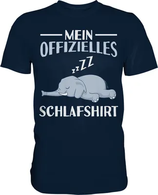 Produktbild von Offizielles Schlafshirt Nachthemd Schlafanzug Pyjama Elefant T-Shirt – Navy / XXL