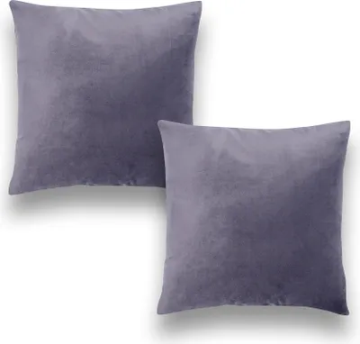 Immagine prodotto di Set di 2 copricuscini in velluto Brielle copricuscino copridivano copricuscino decorativo con cerniera nascosta 40 x 40 cm antracite