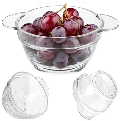 Produktbild von KADAX Suppenschale 550ml, 1 Stück, transparente Schüssel für Suppen, Suppentasse aus Glas, Suppenschüssel, Glasschüssel mit Griffen, Suppenteller, spülmaschinengeeignet