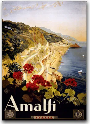 Produktbild von Poster - Canvas - Leinwand - 59,4 cm x 84,1 cm - Fotoposter - Leinwandkunst - Amalfi Italien