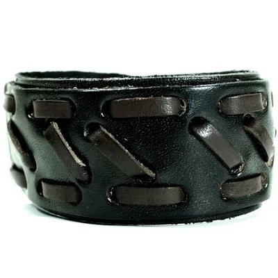 Produktbild von CJBB1941 Herren Armband Leder schwarz 22,5 cm