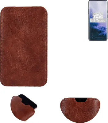 Produktbild von K-S-Trade Schutzhülle Handyhülle kompatibel mit OnePlus 7 Pro 5G Handytasche Kunstleder Sleeve in braun