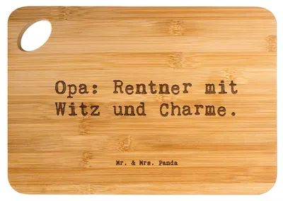 Produktbild von Mr. & Mrs. Panda Brett Spruch Opa Rentner - Transparent - Geschenk, Hackbrett, Frühstücksbrett, herzerwärmende Sprüche, Dankeschön, persönliche Erinnerungen, Humor
