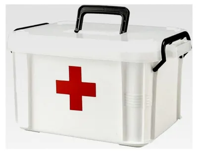 Produktbild von Multifunktionale Erste-Hilfe-Box für Zuhause zur Aufbewahrung medizinischer Versorgung, zwei Etagen aus Kunststoff, 23,5 x 17,5 x 13,5 cm