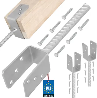 Zdjęcie produktu dla KOTARBAU® 2 szt. Podstawa Słupa U do Wmurowania 51 mm Kotwa Wpuszczana do Betonu Wspornik Słupka Drewnianego Stalowy