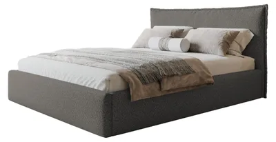 Produktbild von Bett Rimini 90x200,  Bettkasten und Holzrahmen, Catch-Me-Stoff, Grau