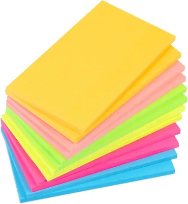 Productafbeelding van Zelfklevende notitieblokken 76 x 127 mm, 600 vellen, 6 kleuren, voor kantoor