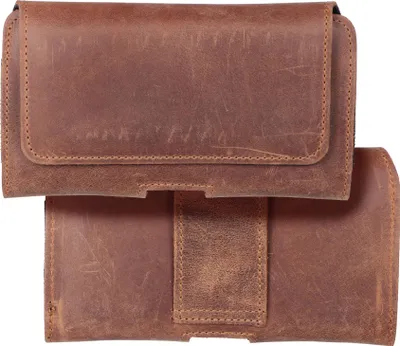 Image de Bracelet universel horizontal en cuir - ROYAL Crazy Horse / marron - taille M - adapté à IPHONE 12 MINI / 13 MINI / SAMSUNG A40 / S8 / XIAOMI 12 / Redmi 5A