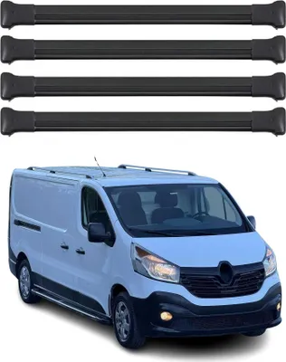 Produktbild von Dachträger Grundtäger für Renault Trafic 2014-2025 75kg Aluminium Schwarz 4 tlg