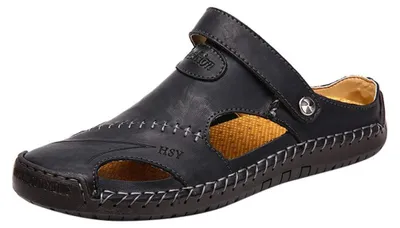 Produktbild von Heren Sandalen – Leichte Hausschuhe mit geschlossenem Zehenbereich – Schwarz
