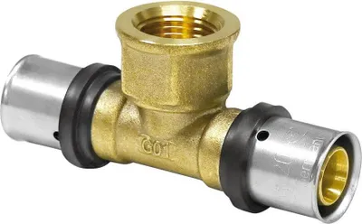 Produktbild von Pipetec Pressfitting Mehrschichtverbundrohr TH U T-Stück IG - 16 x 2 - 1/2" - 16 x 2mm