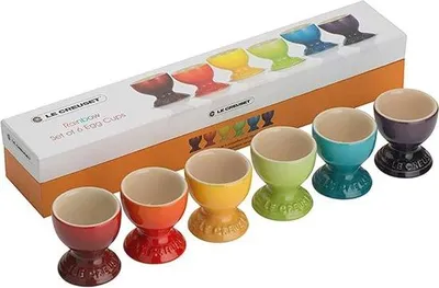 Produktbild von 6 Aardewerk Eierdopjes Regenbogenfarben Keramik