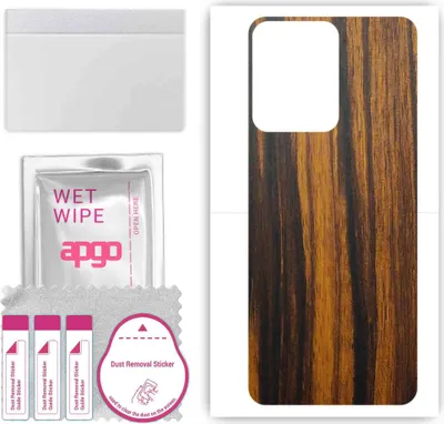 Produktbild von apgo Rückseite Schutzfolie, Skin, kompatibel mit Vivo Y77E, Hinten Displayschutzfolie aus Vinylfolie, kratzfest, einfache Montage - Tigerwood