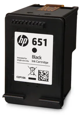 Produktbild von HP 651 Black Original Ink Advantage Cartridge, Standardertrag, Schwarz, Tinte auf Pigmentbasis, 1 Stück(e), 600 Seiten