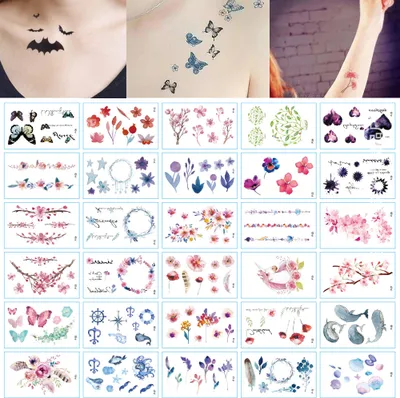 Obrázok produktu pre Dočasné tetovanie Tetovanie Body Art Malé listy Tetovacie nálepky Falošné tetovanie na ruky Nálepky pre mužov ženy (30 listov)