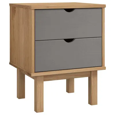 Produktbild von Nachttisch OTTA Braun & Grau 45x39x57 cm Massivholz Kiefer