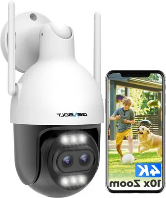 Obrázok produktu pre Vonkajšia bezpečnostná kamera 4K s Wi-Fi, funkciou PTZ (otáčanie a nakláňanie), 10-násobným zoomom a odolným krytom