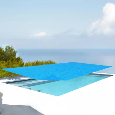 Produktbild von Solar Poolabdeckung Ferrarno Abdeckplane für Pool eckig 260 x 160 cm Solarplane aus PE für Schwimmbad selbstschwimmend Solarfolie Blau