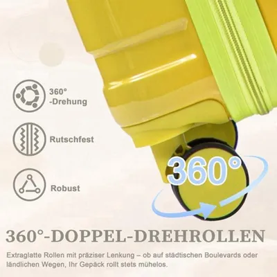 Obrázek produktu pro Sada kufrů, 2 kusy – 14 palců a 20 palců – pevný kufr s číselným zámkem a otočnými kolečky o 360°