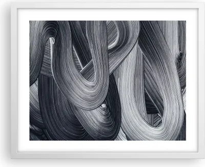 Produktbild von Gerahmtes Poster - Weißer Rahmen - Farbe Pinsel Schwarz - 50x40 cm - Wand Bild - Wanddeko - Wandbilder - Kunstposter - Wandposter - Bilderrahmen - Bilder - Kunstdruck - P2WAA50x40-5024