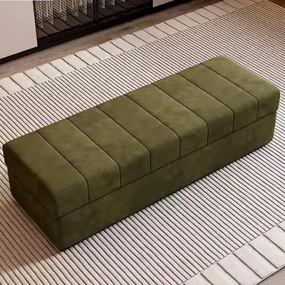 Immagine prodotto di Panca contenitore con spazio di stoccaggio, 130 cm, verde, in velluto