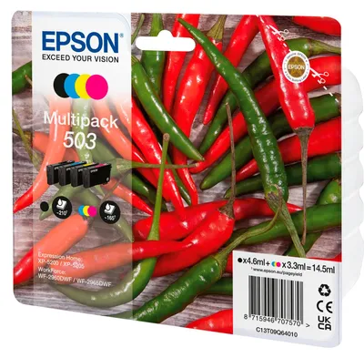 Obrázok produktu pre Tlačová kazeta Epson 503 4 ks originálna čierna, azúrová, purpurová, žltá so štandardnou výťažnosťou