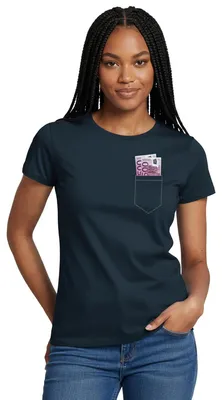 Produktbild von Spreadshirt 500 Euro Brusttasche Frauen T-Shirt, L, Navy
