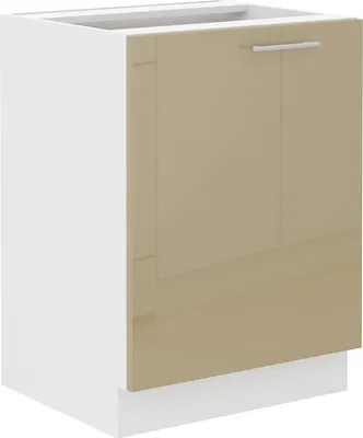 Produktbild von Unterschrank 60 Lara Cappuccino Hochglanz + Weiß Küchenzeile Küchenblock Küche