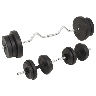Image de vidaXL Ensemble d'haltères longs et courts 60 kg