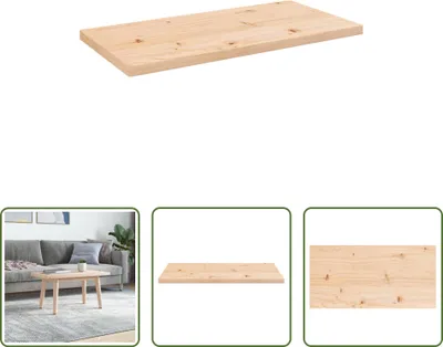 Produktbild von The Living Store Tischplatte 80x40x2,5 cm Massivholz Kiefer Rechteckig