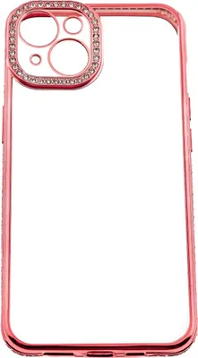 Image de Diamond Cover élégante coque smartphone fond transparent compatible avec iPhone 14 Pro Rose