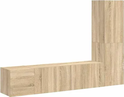 Produktbild von vidaXL 3-tlg. TV-Schrank-Set Sonoma-Eiche Holzwerkstoff