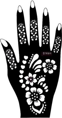 Produktbild von Henna Tattoo Schablone für die Rechte Hand