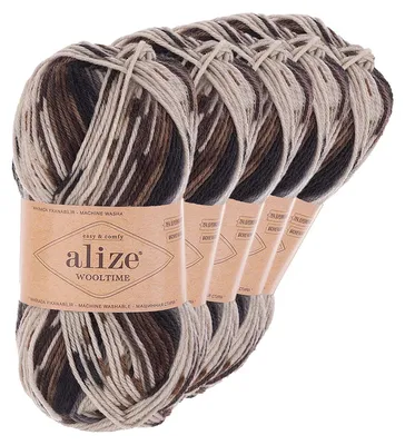 5 x 100g Sockenwolle Alize Wooltime 75% Wolle OEKO-Tex 100 Strickgarn Häkelgarn Farbwahl 11024 Gentlemens Club