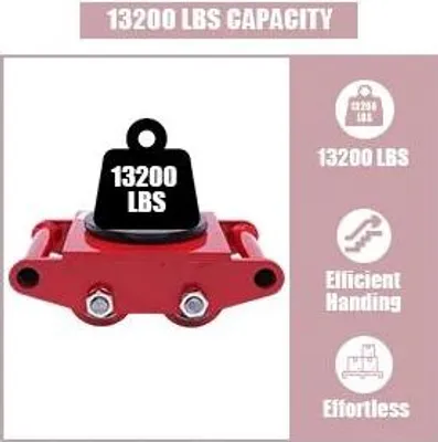 Produktbild von Industrielles Maschinen-Transportfahrwerk, 6 t, 360° Drehteller, rot (13200 lbs)