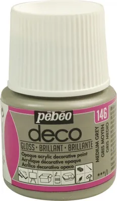 Obrázok produktu pre Akrylová farba Pebeo Deco Glossy, 45 ml, 146 Stredne šedá