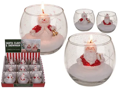 Produktbild von OOTB Kerze im Glas Schneemann & Weihnachtsmann