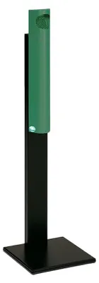 Produktbild von Praktischer Wandascher mit Abstreifblech | mit Standfuß | 3,5 Liter, HxBxT 125x31x31cm | Verzinkter Stahl | Grün