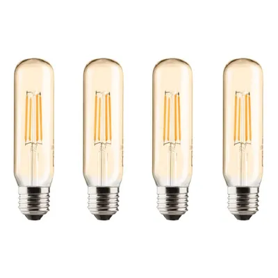 Produktbild von 4 x Müller-Licht LED Filament Leuchtmittel Retro Röhre T32 Vintage 4,5W = 32W E27 Gold 350lm extra warmweiß 2000K HD-LED Ra>90