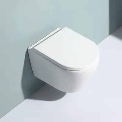 Produktbild von Whirlflush Hänge Wand WC Soho 3.0 Spülrandlos Tornado Spülung Weiß Glanz mit WC-Sitz Toilette