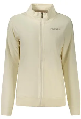Produktbild von Weißes Damen Sweatshirt mit Reißverschluss & Kontrastdetails