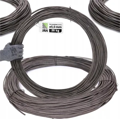 Produktbild von Bewehrungsdraht Vergütet, 5,0 mm, 160 Laufmeter, 25 kg, Hohe Festigkeit, Flexibel, Korrosionsbeständig, Für Bau Bewehrung Zaun Industrie, Dunkelgrau