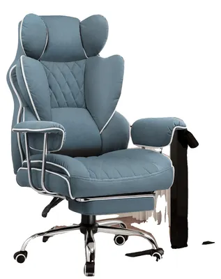 Obrázek produktu pro Herní židle, bederní opěrka s pružinami, ergonomický design, světle modrá (látka)