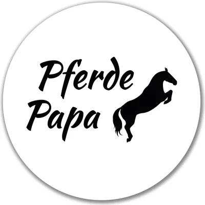 Produktbild von Huuraa Aufkleber Pferdepapa Silhouette 10cm rund Sticker Geschenkidee