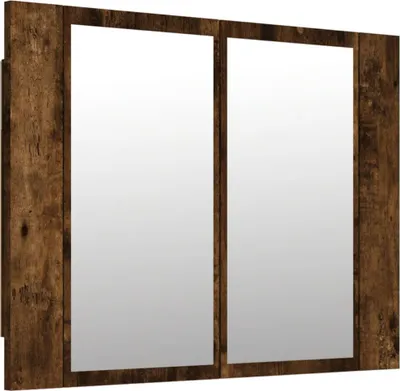Produktbild von vidaXL LED-Spiegelschrank Räuchereiche 60x12x45 cm Holzwerkstoff