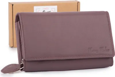 Produktbild von Money Maker Große Damen Portemonnaie aus weichem echtleder mauve Lila