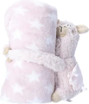 Produktbild von Antonio Baby Plüsch Decke mit Lama Stofftier lila