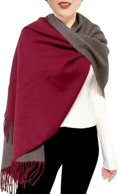 Produktbild von Famanu Pashmina Schal Weich Wendbar - Winter Damen Schal mit Fransen